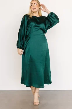 Sale Baltic Born Balta Satin Midi Dress | Emerald