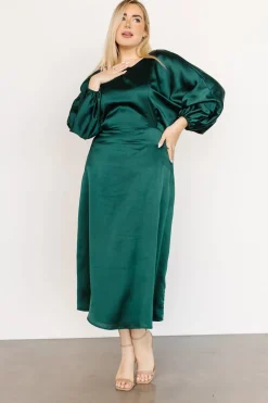 Sale Baltic Born Balta Satin Midi Dress | Emerald