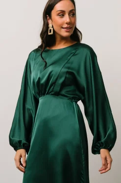 Sale Baltic Born Balta Satin Midi Dress | Emerald