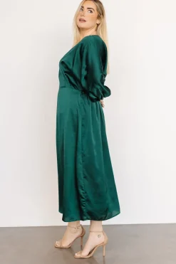 Sale Baltic Born Balta Satin Midi Dress | Emerald
