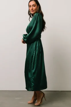 Sale Baltic Born Balta Satin Midi Dress | Emerald