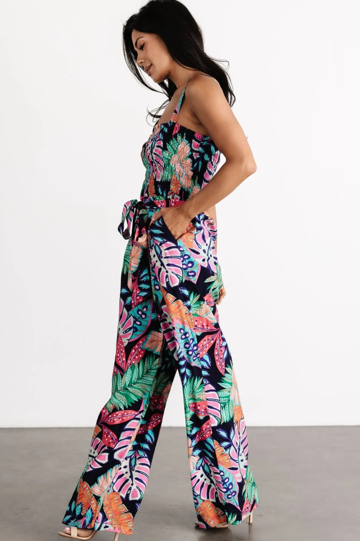 New Baltic Born Barbados Tank Jumpsuit | Navy Print NavyPrint