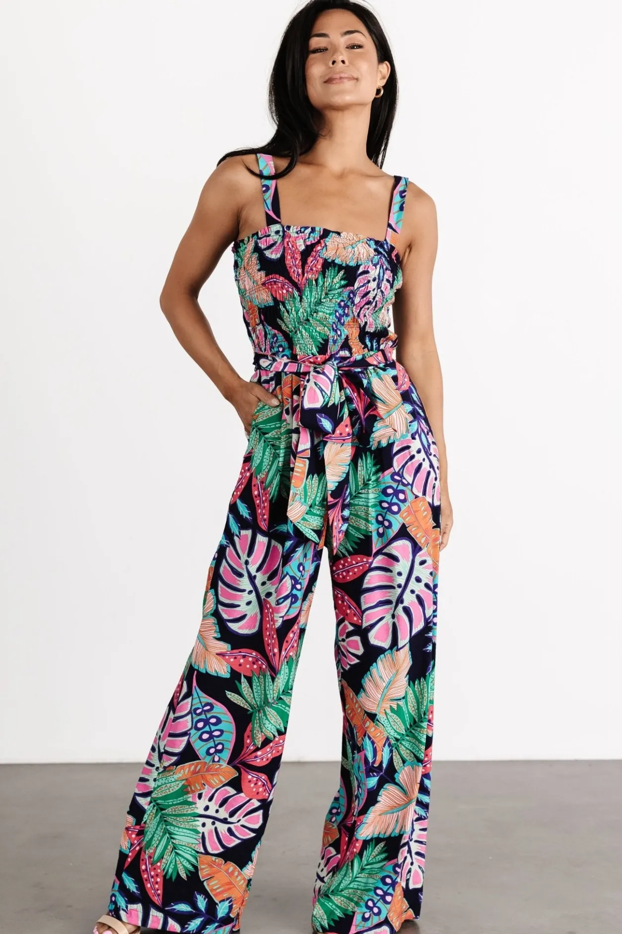 New Baltic Born Barbados Tank Jumpsuit | Navy Print NavyPrint