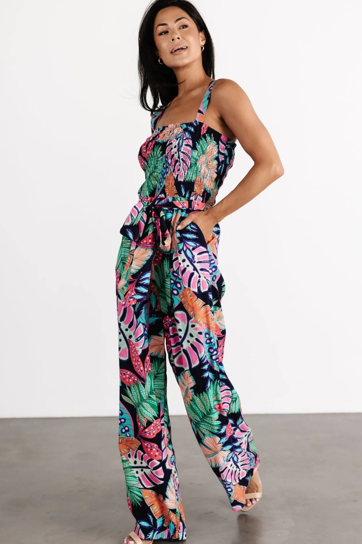New Baltic Born Barbados Tank Jumpsuit | Navy Print NavyPrint