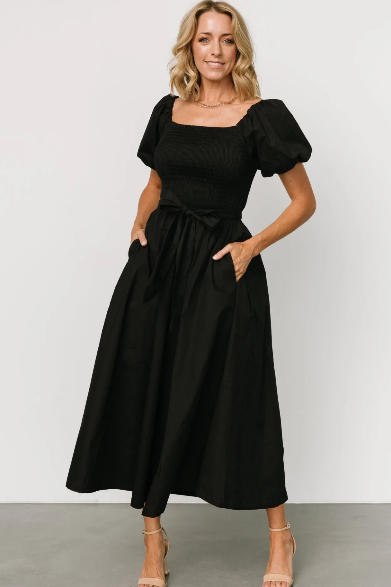 Discount Baltic Born Bardot Midi Dress | Black