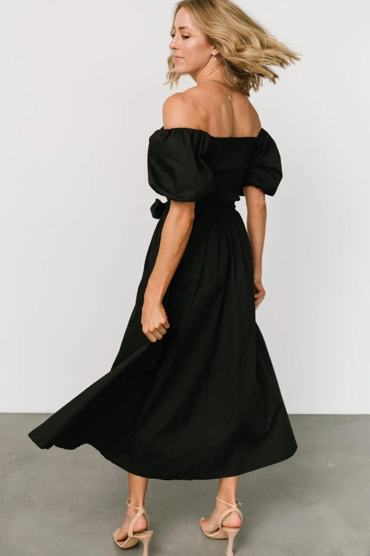 Discount Baltic Born Bardot Midi Dress | Black