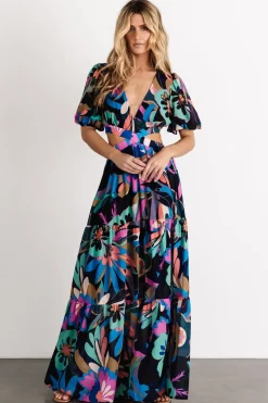 Fashion Baltic Born Bastina Open Back Maxi Dress | Black Print BlackPrint