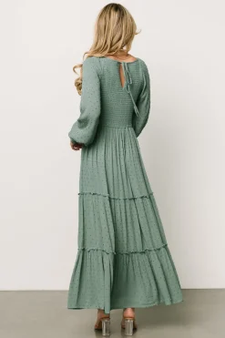 Best Baltic Born Bayley Smocked Dotted Maxi Dress | Dark Eucalyptus DarkEucalyptus
