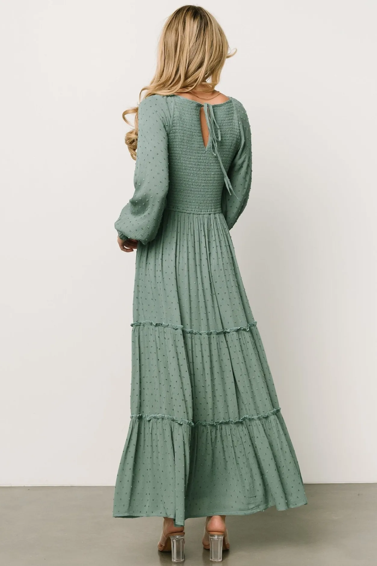 Best Baltic Born Bayley Smocked Dotted Maxi Dress | Dark Eucalyptus DarkEucalyptus