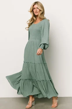Best Baltic Born Bayley Smocked Dotted Maxi Dress | Dark Eucalyptus DarkEucalyptus