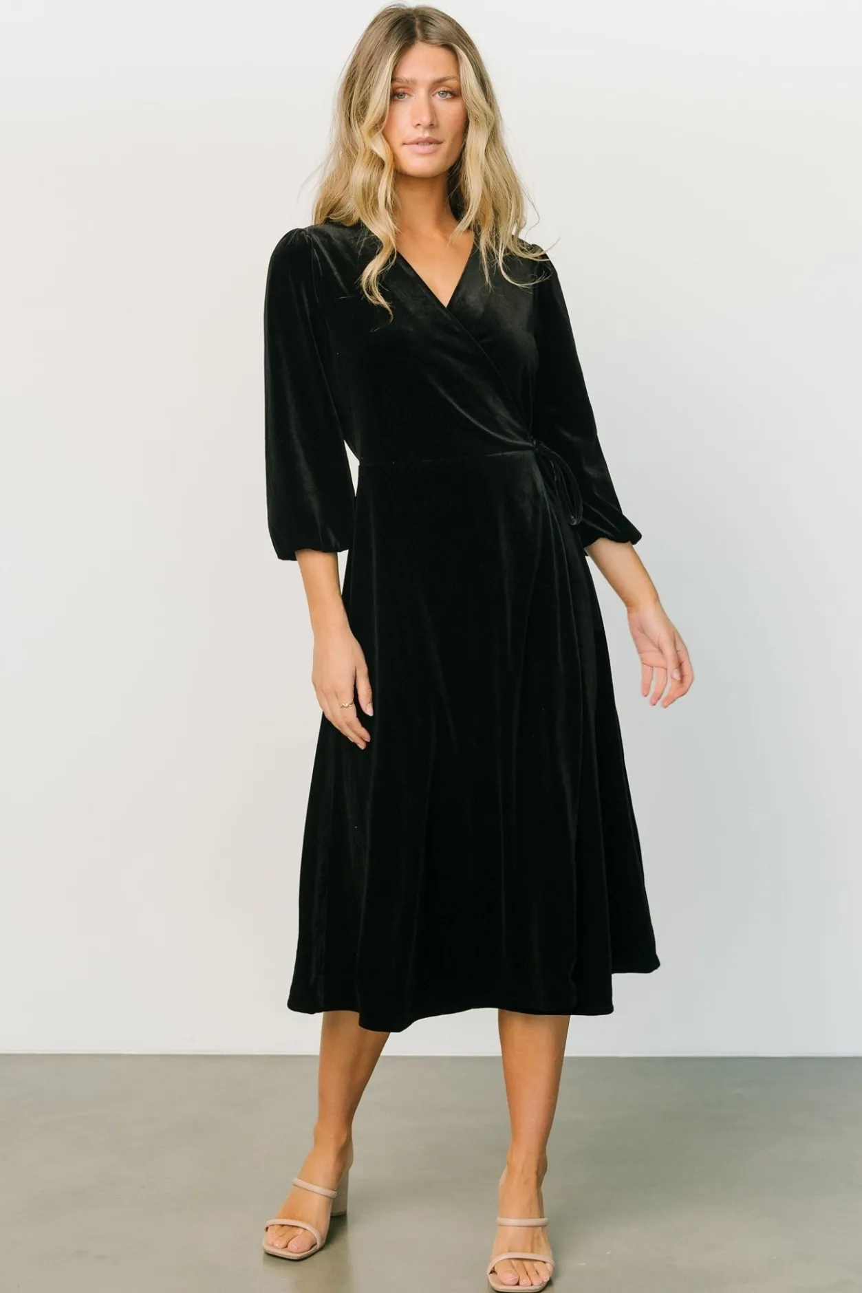 Online Baltic Born Beckinsale Velvet Wrap Dress | Black