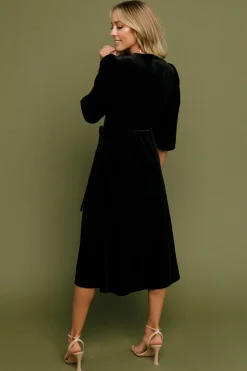 Online Baltic Born Beckinsale Velvet Wrap Dress | Black
