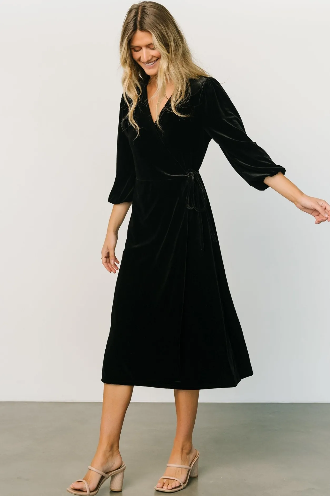 Online Baltic Born Beckinsale Velvet Wrap Dress | Black