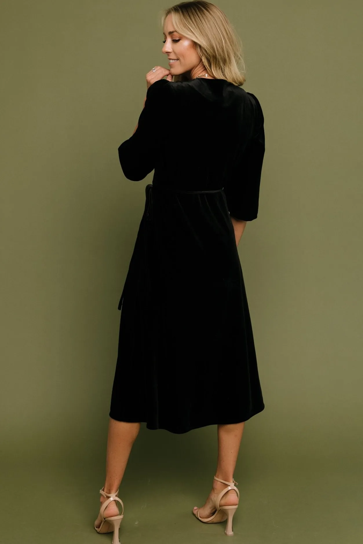 Online Baltic Born Beckinsale Velvet Wrap Dress | Black