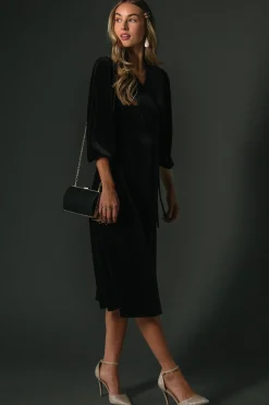 Online Baltic Born Beckinsale Velvet Wrap Dress | Black