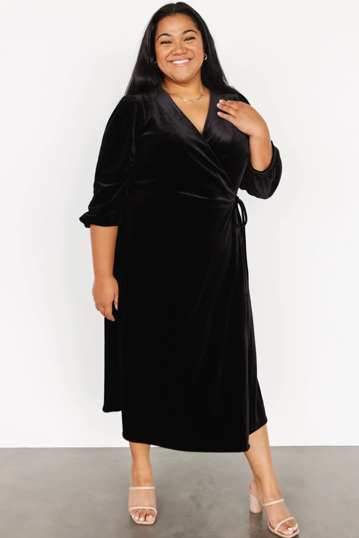 Online Baltic Born Beckinsale Velvet Wrap Dress | Black