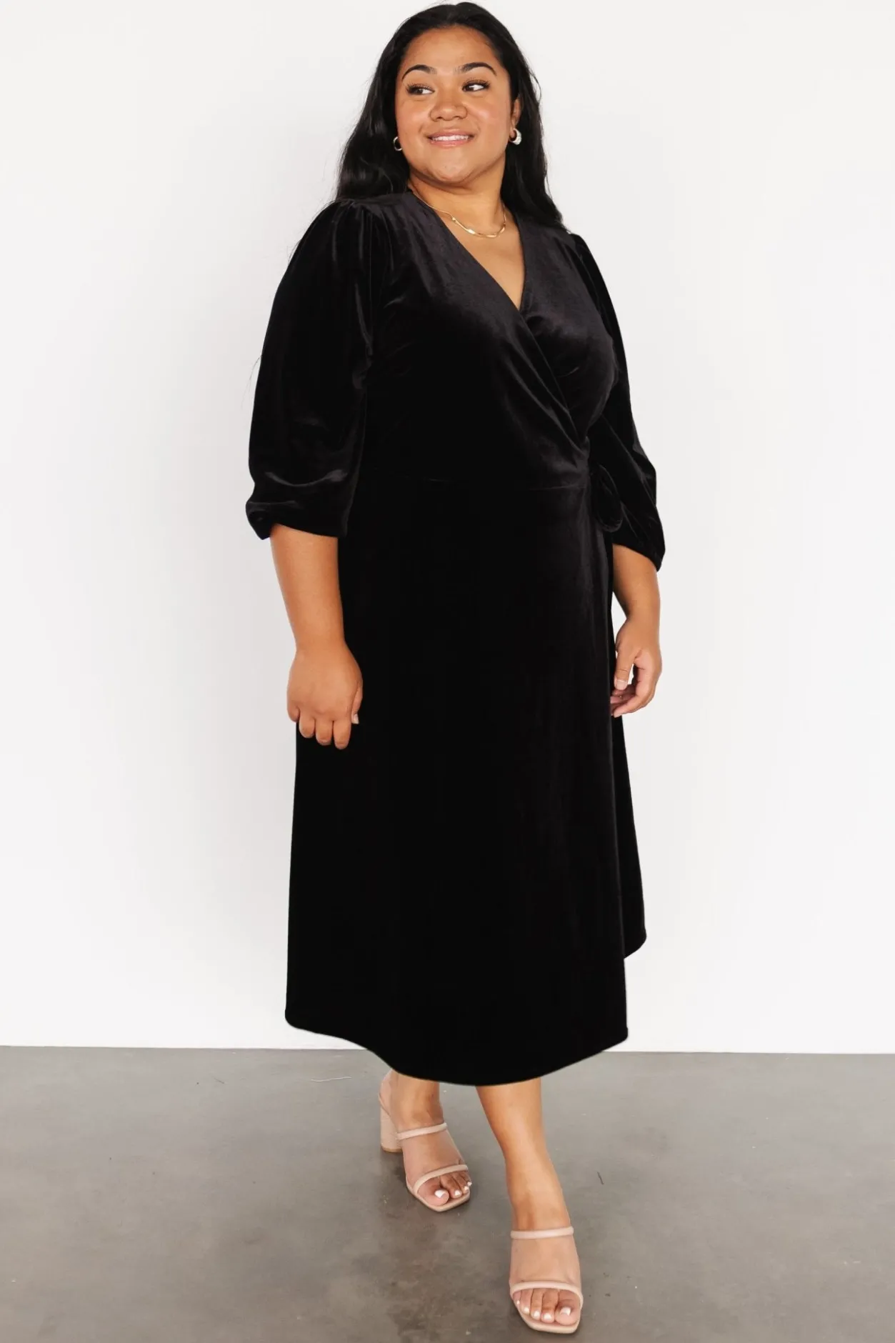 Online Baltic Born Beckinsale Velvet Wrap Dress | Black