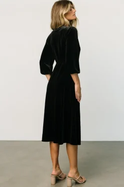 Online Baltic Born Beckinsale Velvet Wrap Dress | Black