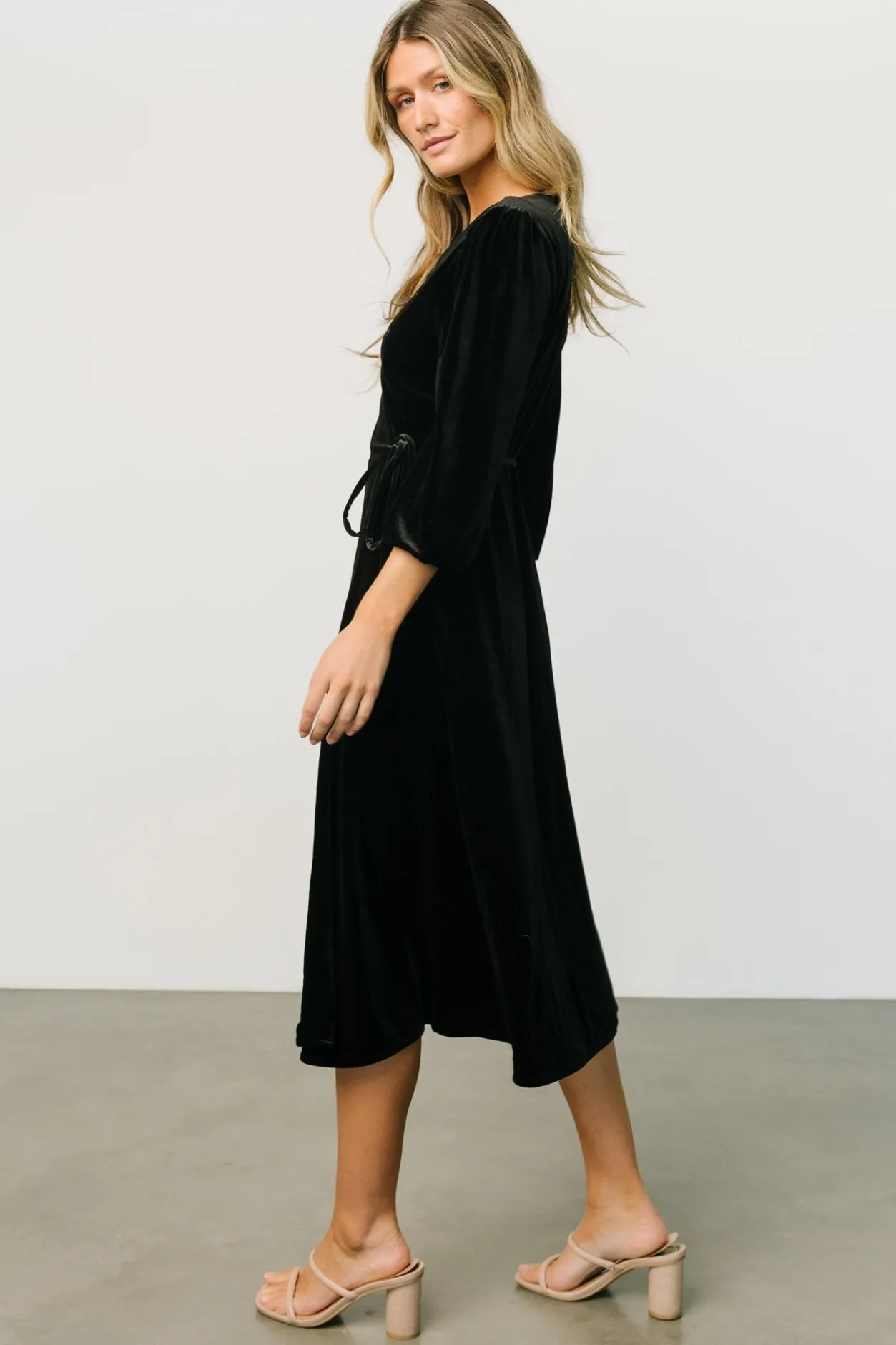 Online Baltic Born Beckinsale Velvet Wrap Dress | Black