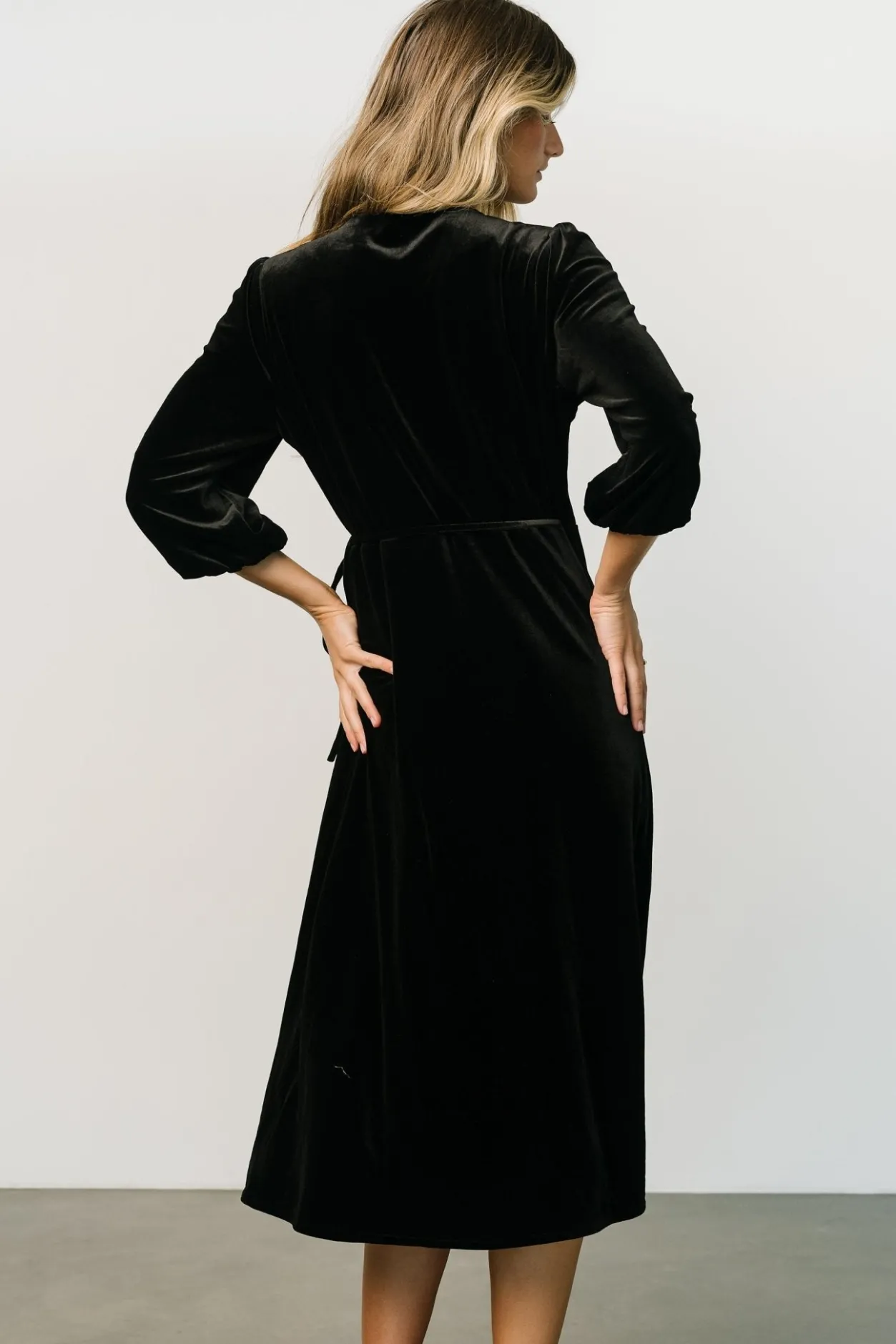Online Baltic Born Beckinsale Velvet Wrap Dress | Black