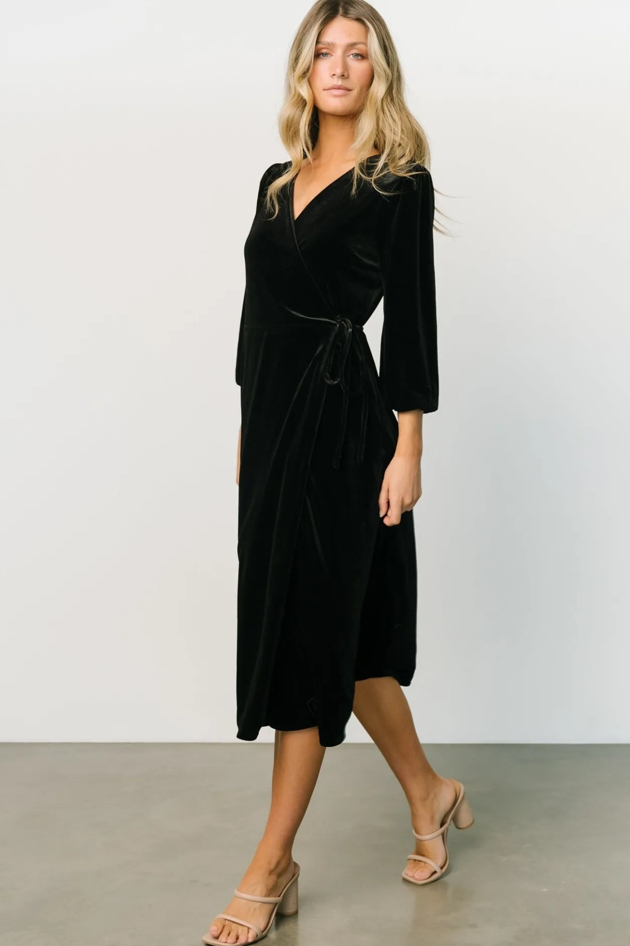 Online Baltic Born Beckinsale Velvet Wrap Dress | Black