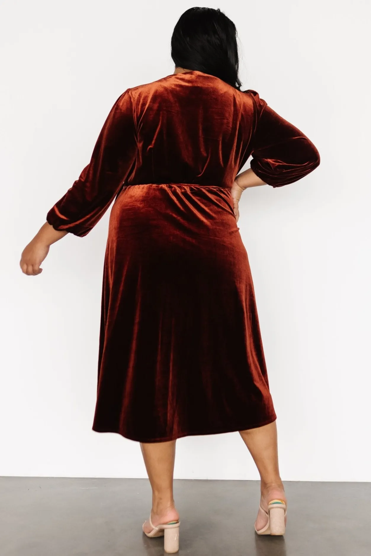 Clearance Baltic Born Beckinsale Velvet Wrap Dress | Cinnamon