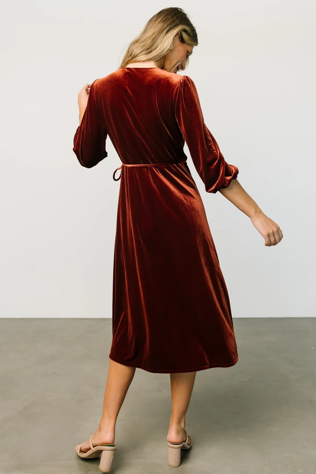 Clearance Baltic Born Beckinsale Velvet Wrap Dress | Cinnamon
