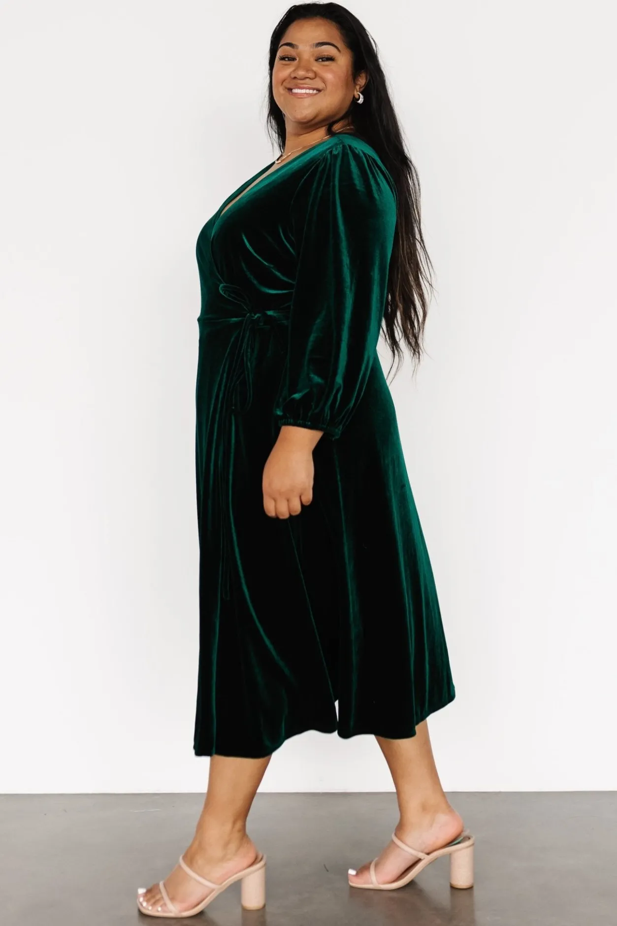 Discount Baltic Born Beckinsale Velvet Wrap Dress | Dark Green DarkGreen