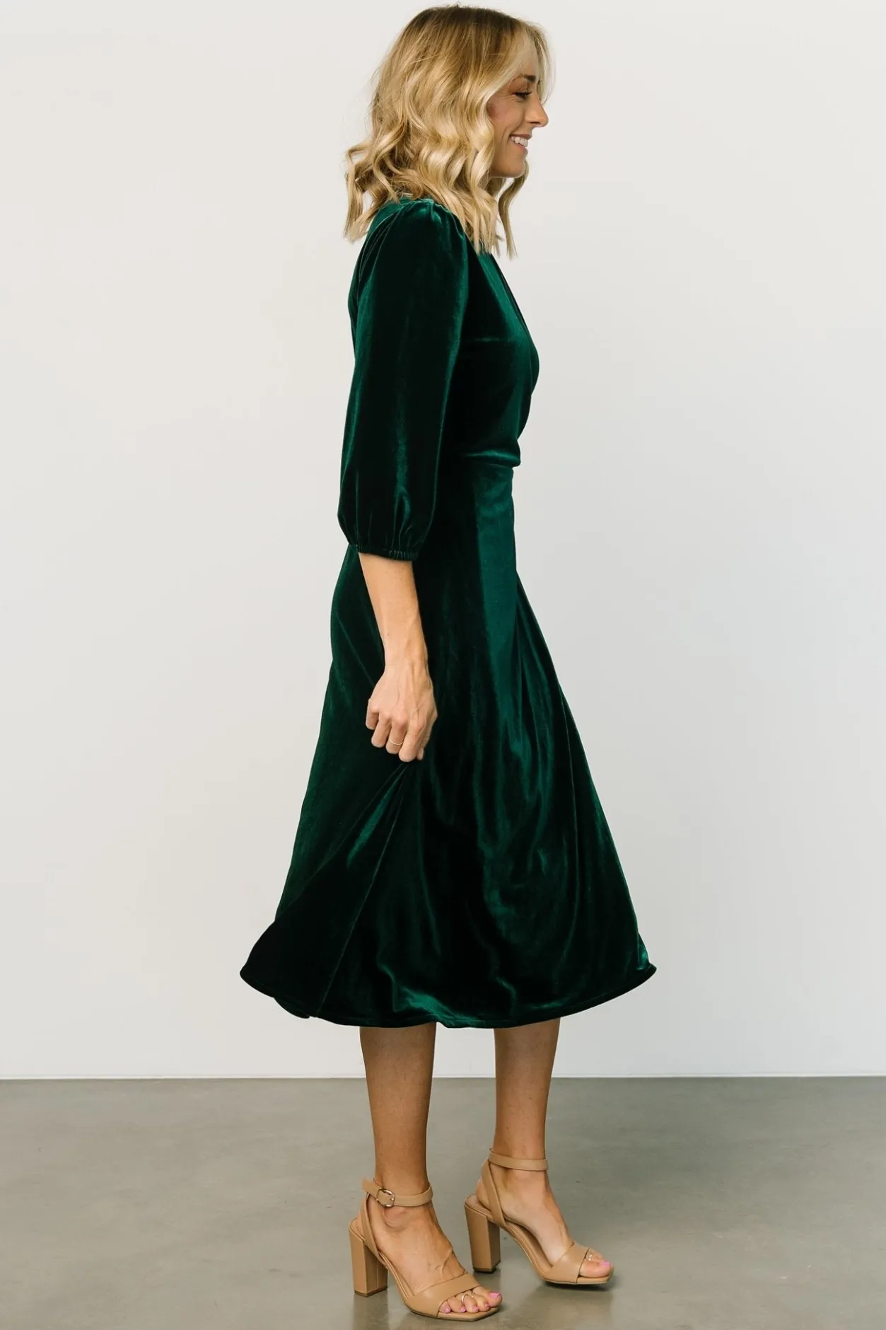 Discount Baltic Born Beckinsale Velvet Wrap Dress | Dark Green DarkGreen