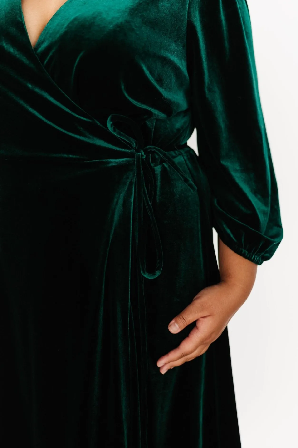 Discount Baltic Born Beckinsale Velvet Wrap Dress | Dark Green DarkGreen
