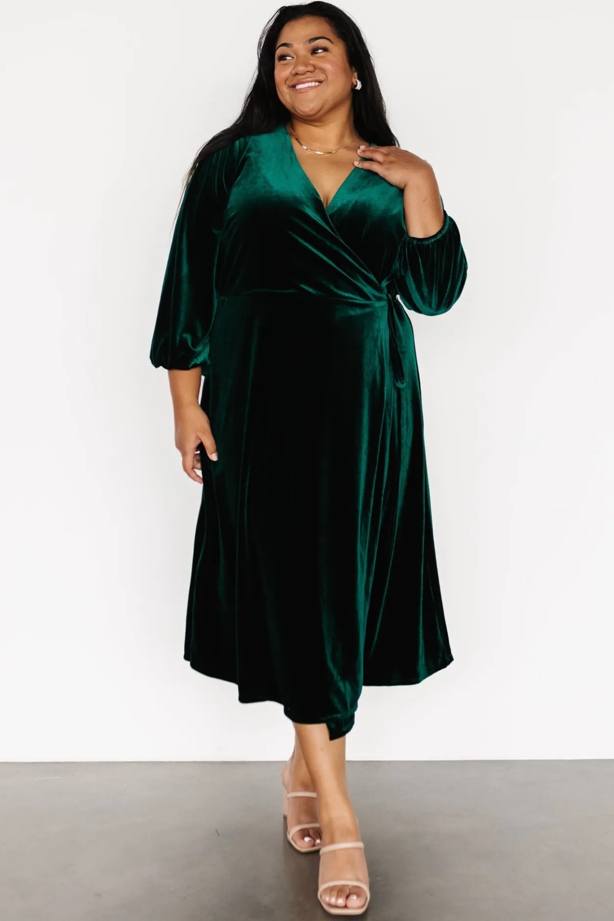 Discount Baltic Born Beckinsale Velvet Wrap Dress | Dark Green DarkGreen