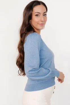 Fashion Baltic Born Benson Shimmer Sweater Top | Blue