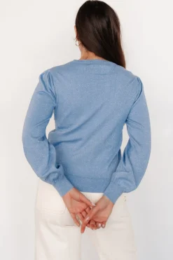 Fashion Baltic Born Benson Shimmer Sweater Top | Blue