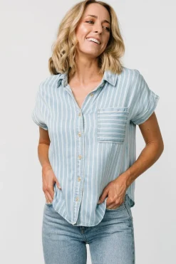 Hot Baltic Born Berkley Striped Top | Denim Blue DenimBlue