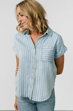 Hot Baltic Born Berkley Striped Top | Denim Blue DenimBlue