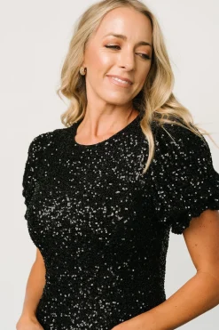 Clearance Baltic Born Berlin Sequin Short Dress | Black