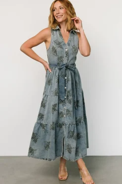 Clearance Baltic Born Bernadette Sleeveless Denim Dress | Washed Blue WashedBlue
