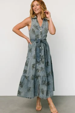 Clearance Baltic Born Bernadette Sleeveless Denim Dress | Washed Blue WashedBlue