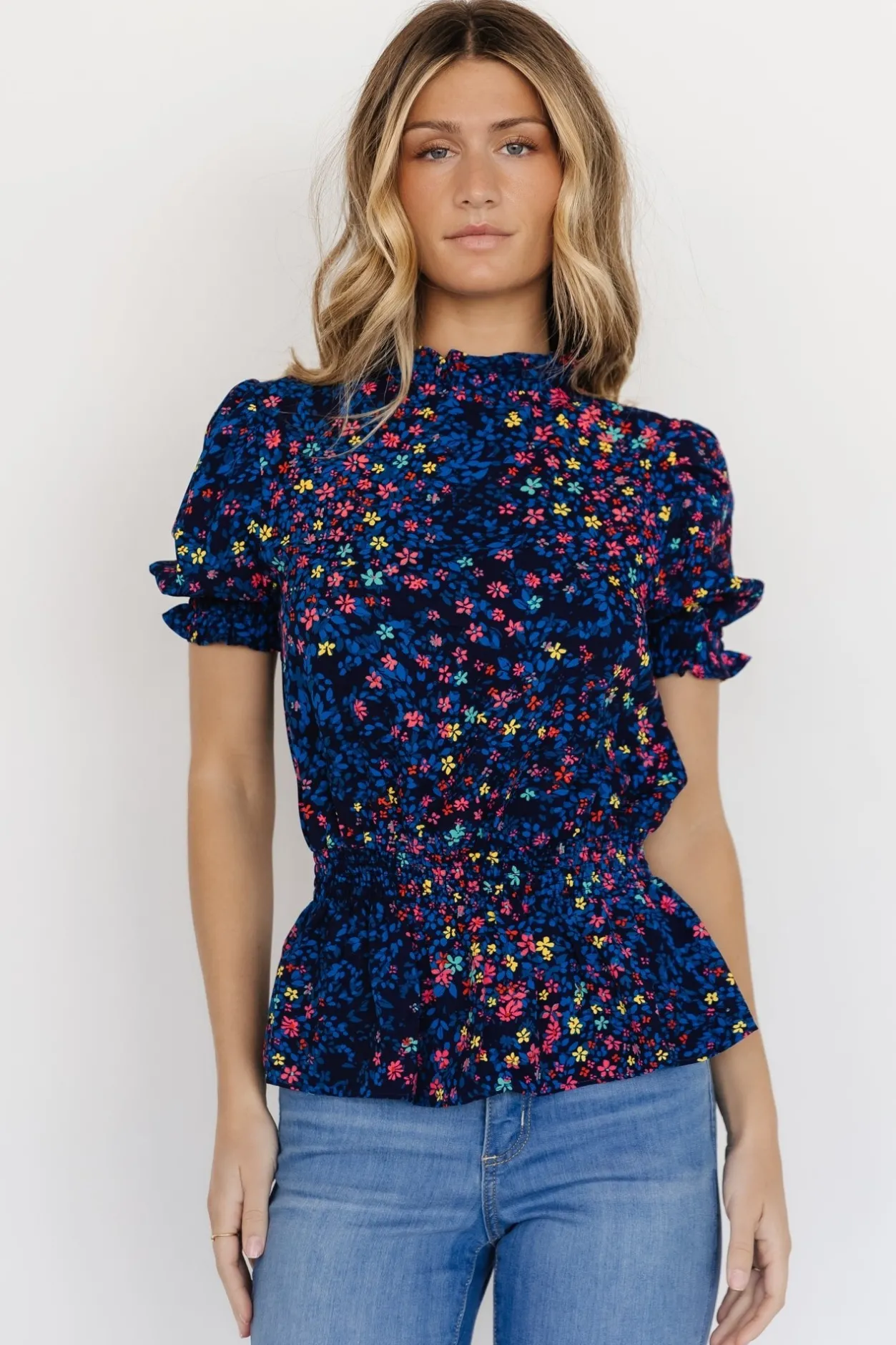 Fashion Baltic Born Beth Peplum Top | Blue Multi BlueMulti