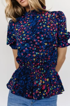Fashion Baltic Born Beth Peplum Top | Blue Multi BlueMulti