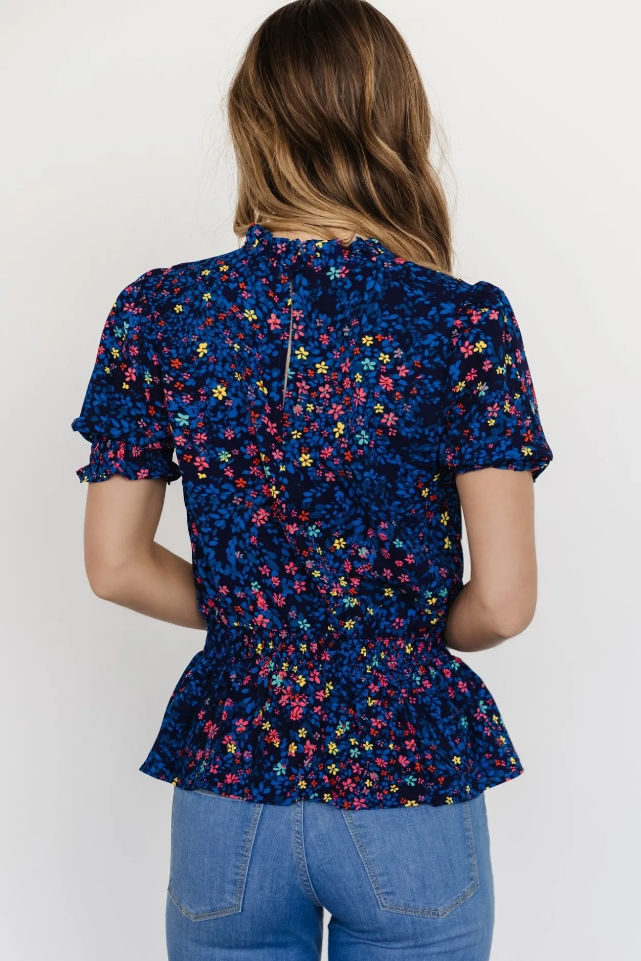 Fashion Baltic Born Beth Peplum Top | Blue Multi BlueMulti