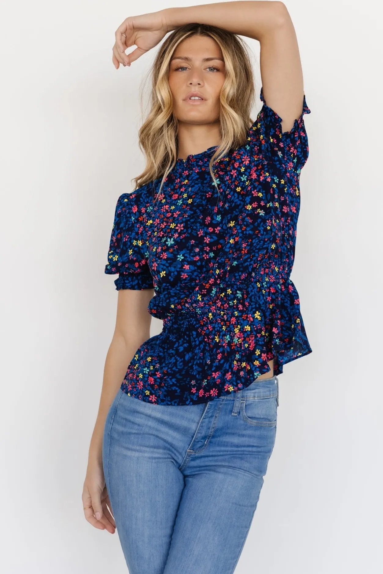 Fashion Baltic Born Beth Peplum Top | Blue Multi BlueMulti