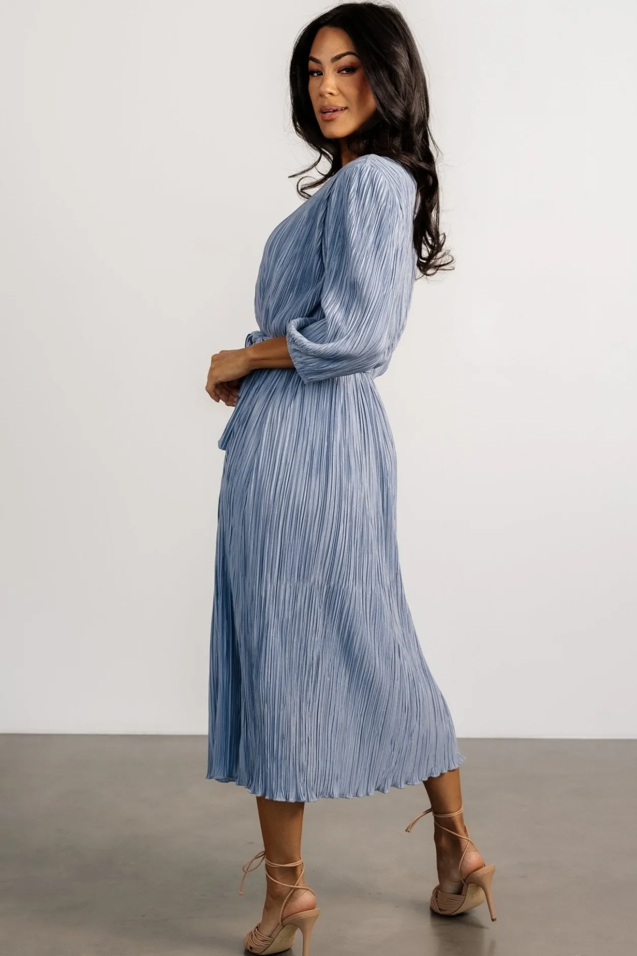 Sale Baltic Born Bethany Pleated Midi Dress | Light Blue LightBlue