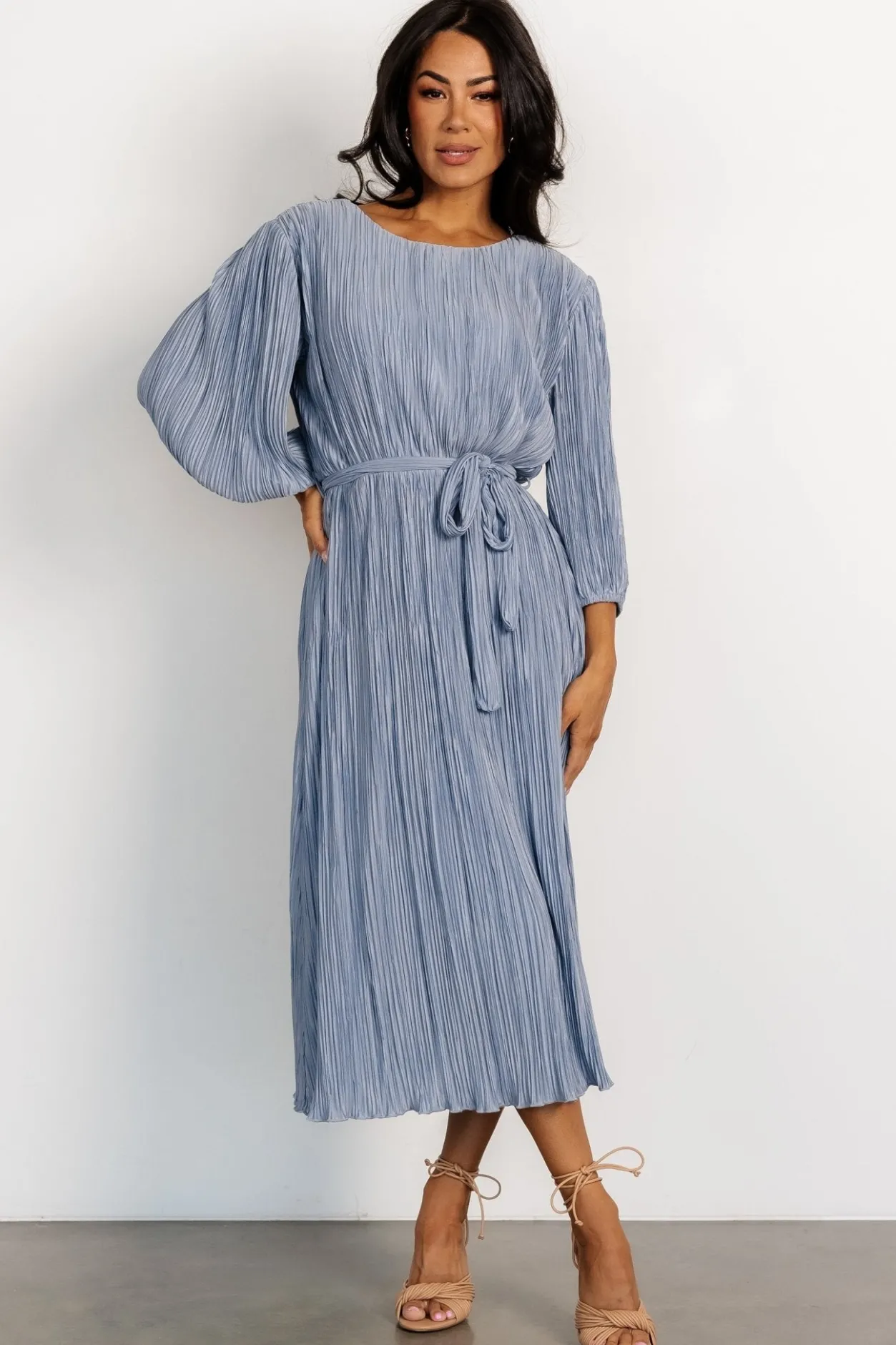 Sale Baltic Born Bethany Pleated Midi Dress | Light Blue LightBlue