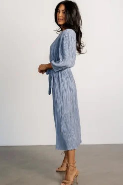 Sale Baltic Born Bethany Pleated Midi Dress | Light Blue LightBlue