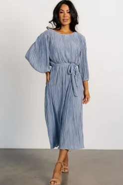 Sale Baltic Born Bethany Pleated Midi Dress | Light Blue LightBlue