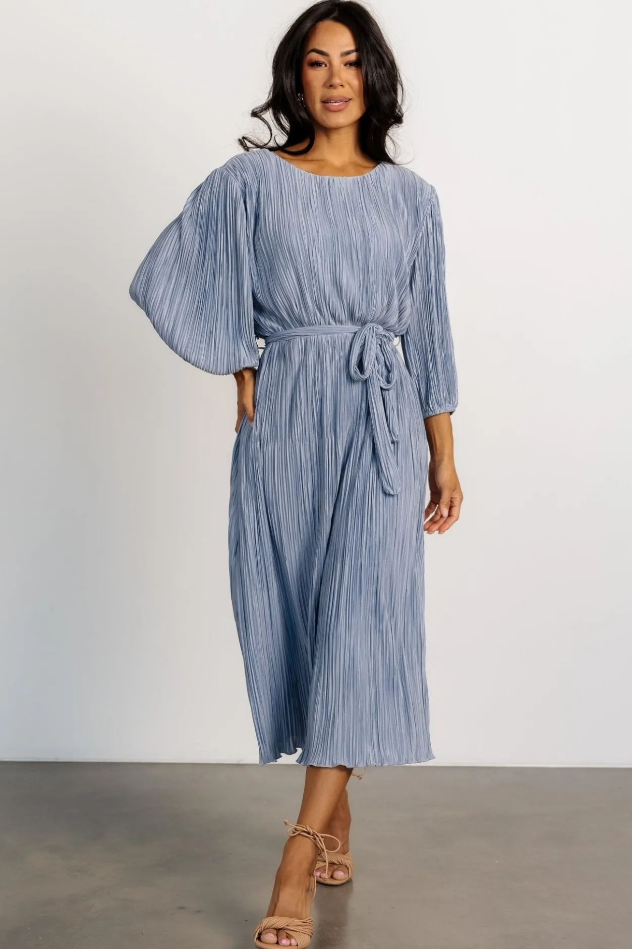 Sale Baltic Born Bethany Pleated Midi Dress | Light Blue LightBlue