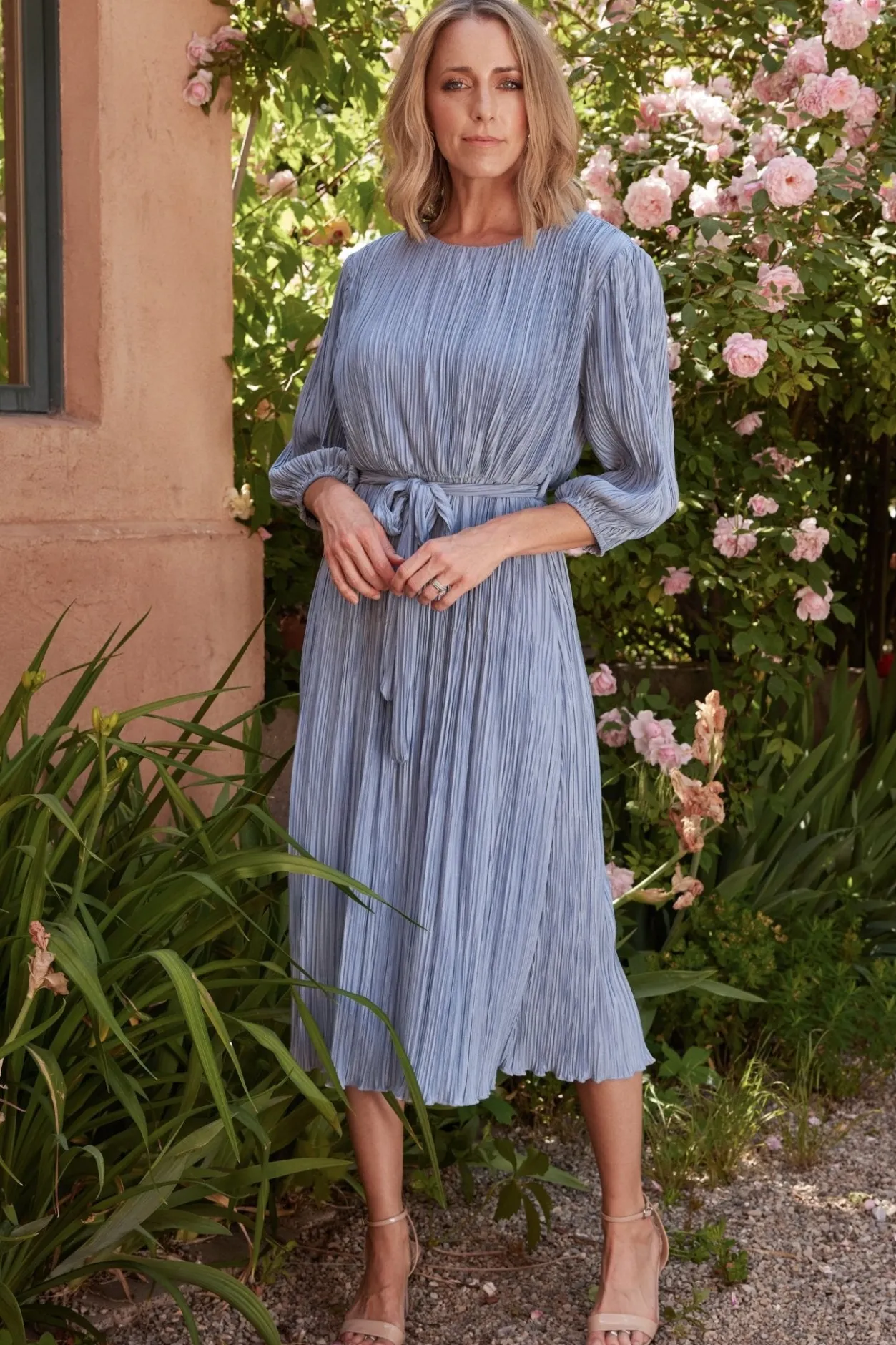 Sale Baltic Born Bethany Pleated Midi Dress | Light Blue LightBlue