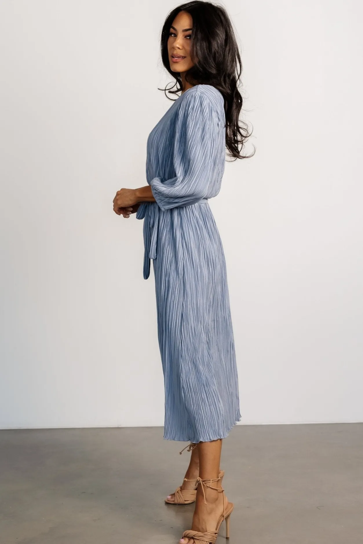 Sale Baltic Born Bethany Pleated Midi Dress | Light Blue LightBlue