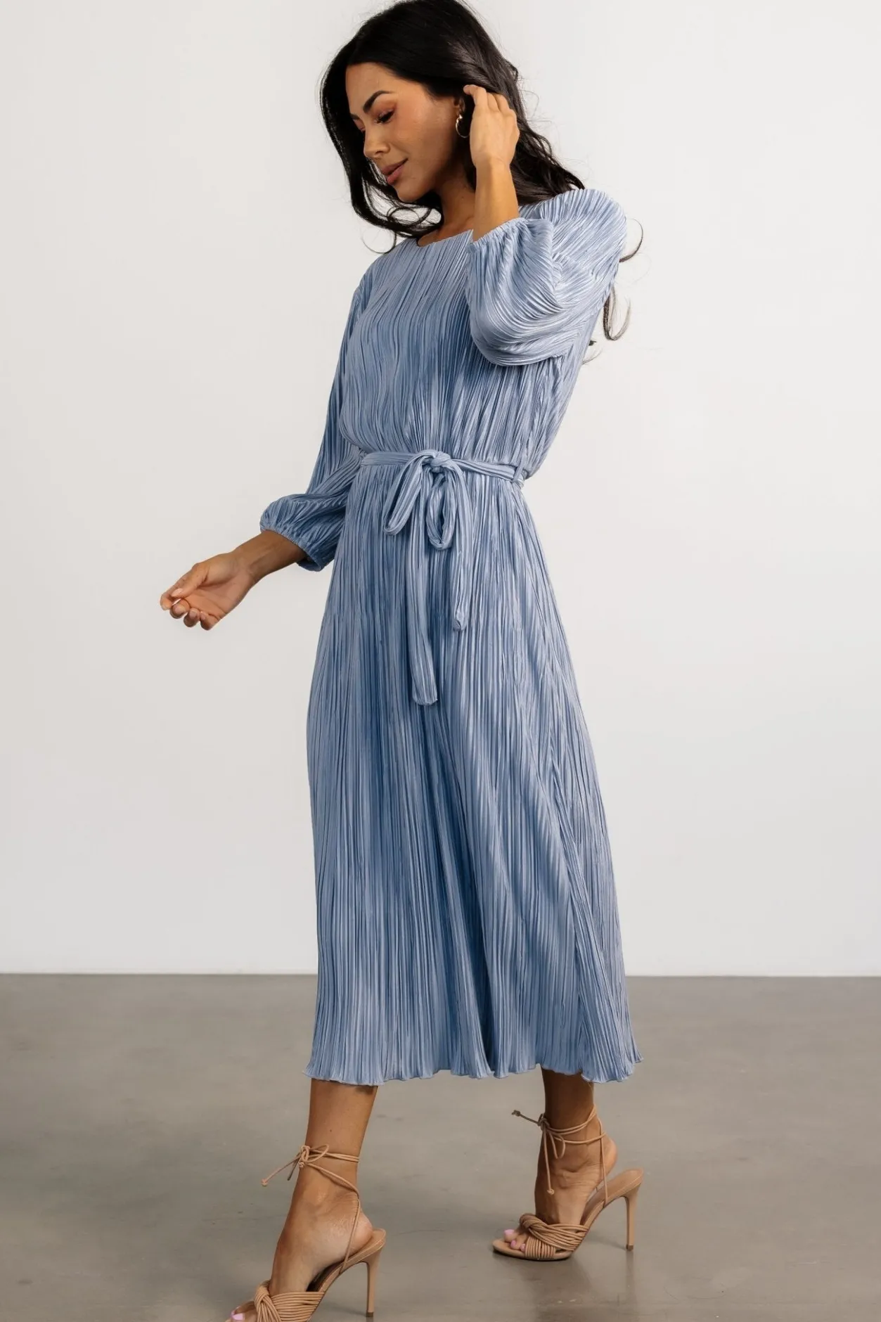 Sale Baltic Born Bethany Pleated Midi Dress | Light Blue LightBlue